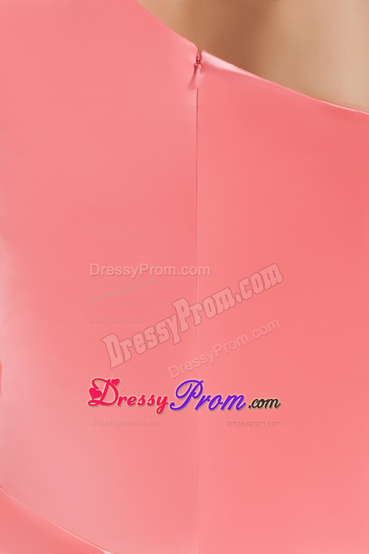 Watermelon One Shoulder Ruffled Senior Prom in Nevada City CA