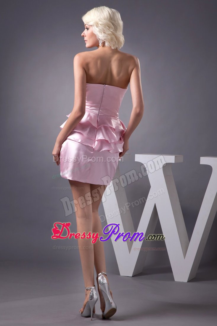 Mountain View CA Pink Mini Senior Prom with Flower and Ruffles