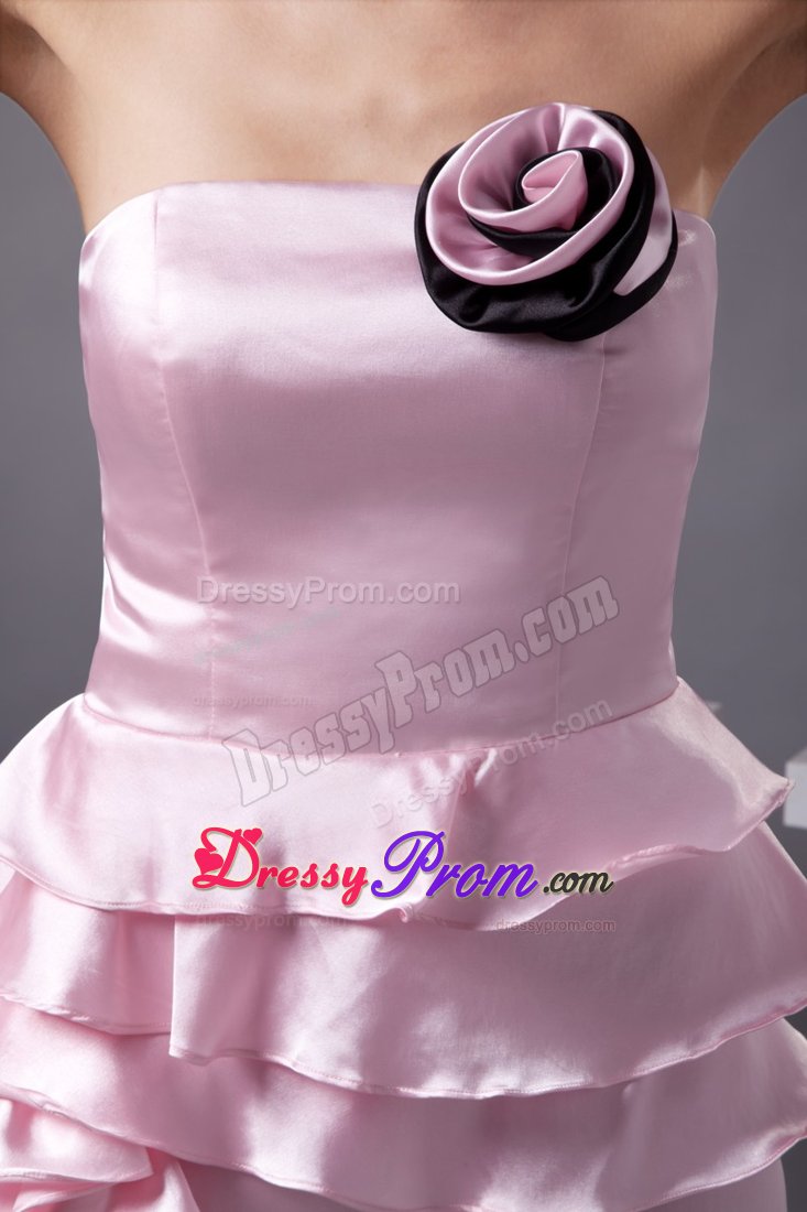 Mountain View CA Pink Mini Senior Prom with Flower and Ruffles