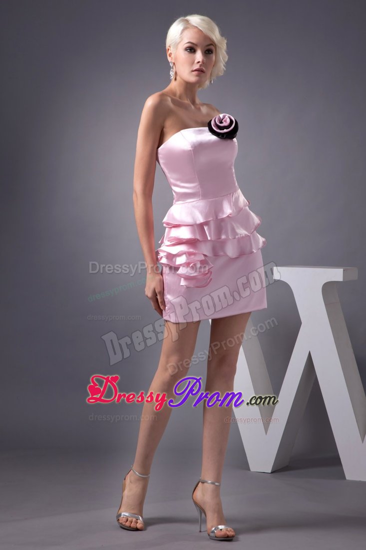 Mountain View CA Pink Mini Senior Prom with Flower and Ruffles