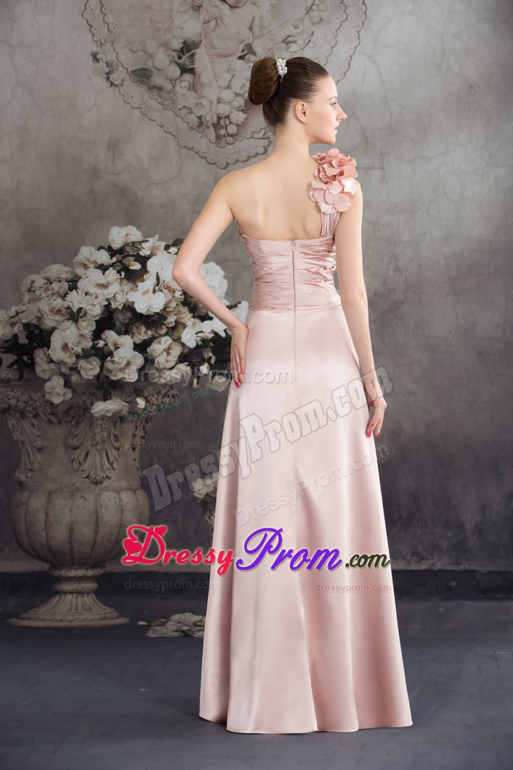 Flowery One Shoulder High-low Pink Junior Prom in Modesto CA