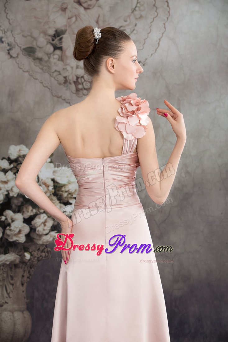 Flowery One Shoulder High-low Pink Junior Prom in Modesto CA