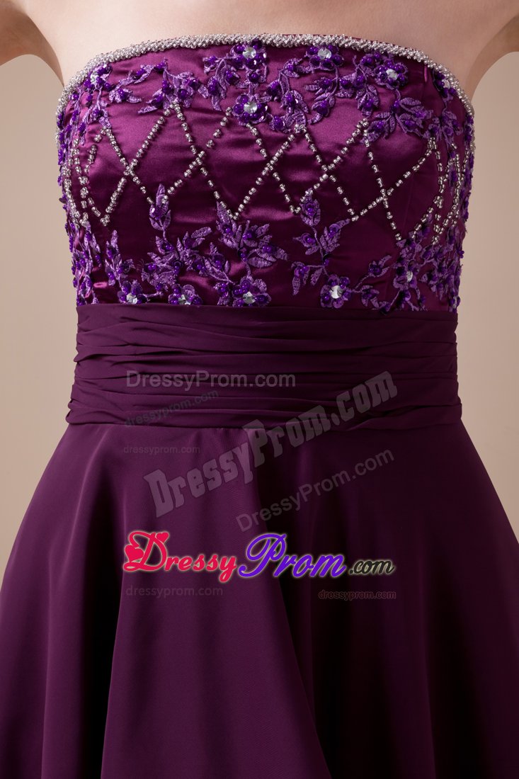 Mission Viejo Ca Beading Accent Asymmetrical Purple Junior Prom