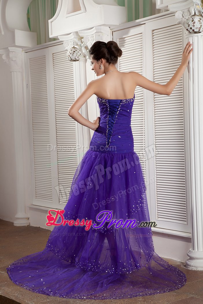 Romantic Tulle Beading Prom Celebrity Dress Sweetheart Lace up Back
