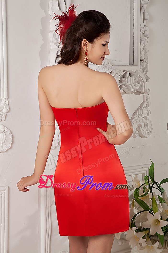 Min-Length Red Debs Dress To Blumenau Beaded Sweetheart in Vogue