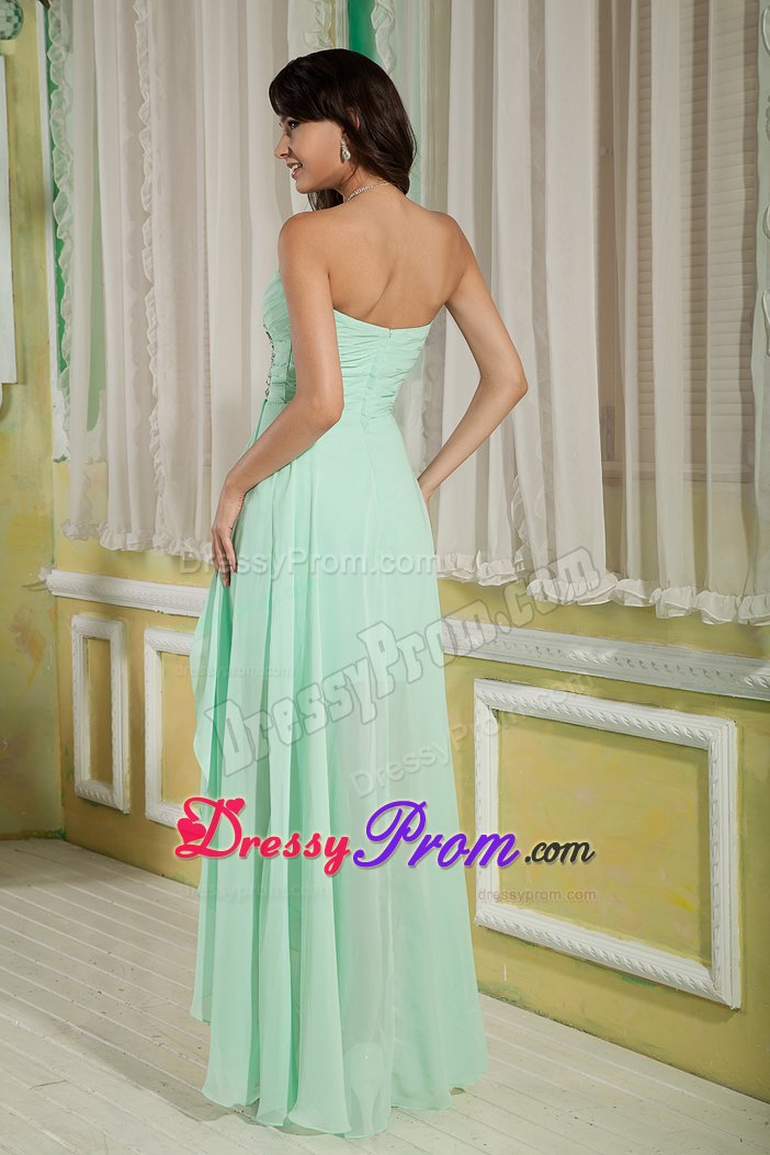High-low Sweetheart Beading Prom Dresses Ruching for Rio Branco