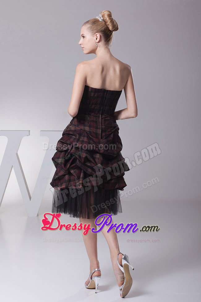 Pick-ups and Sash For Sweetheart Prom Dress in Knee-length