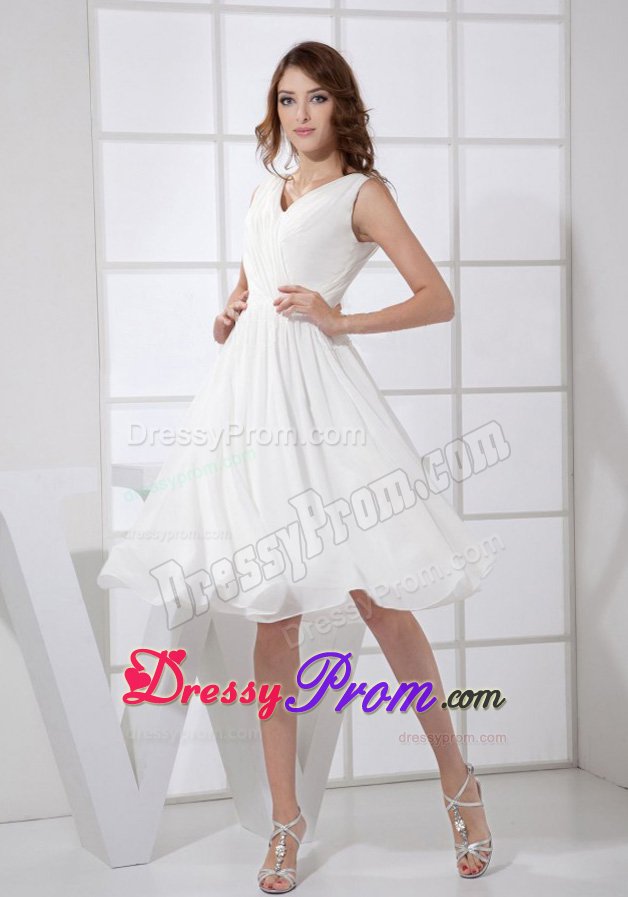 V-neck for 2013 Empire Knee-length Informal Prom Dress