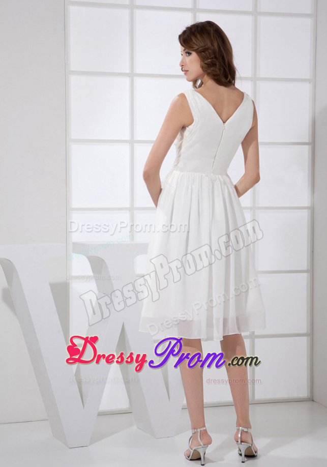 V-neck for 2013 Empire Knee-length Informal Prom Dress