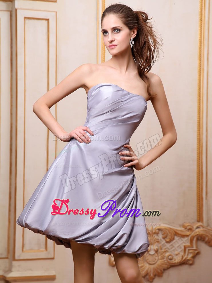 Grey Mini 2013 Prom Homecoming Dress Strapless Made in Taffeta