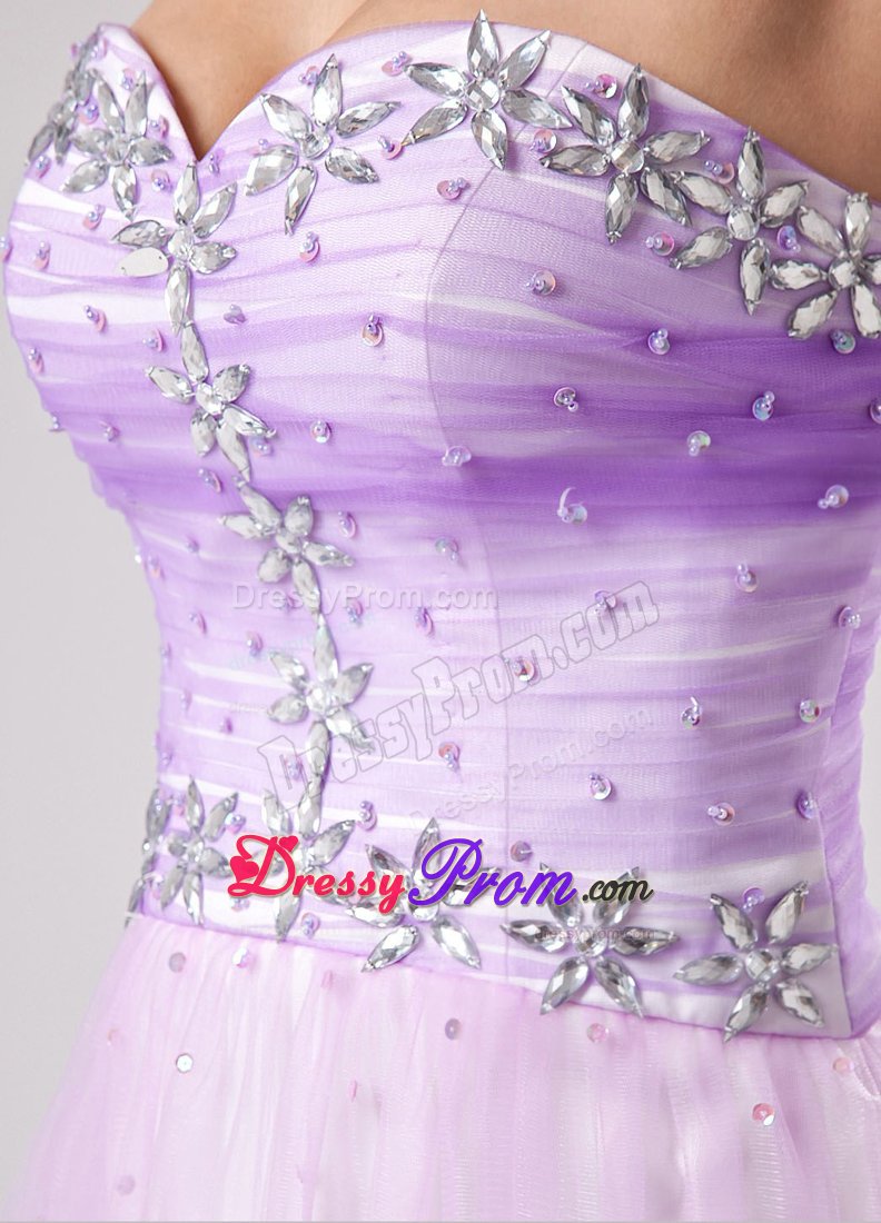 Beaded Bust Sweetheart Mini-length Lavender Prom Cocktail Dress In 2013