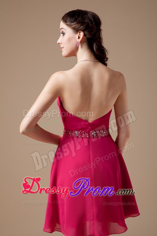 Custom Made Sweetheart Beaded Red Prom Dress for Summer
