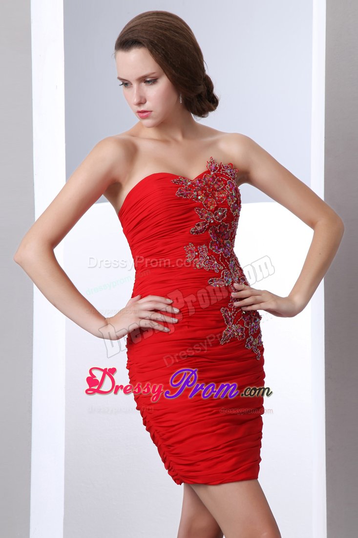 Low Price Appliqued Beaded Red Prom Dress in Alameda