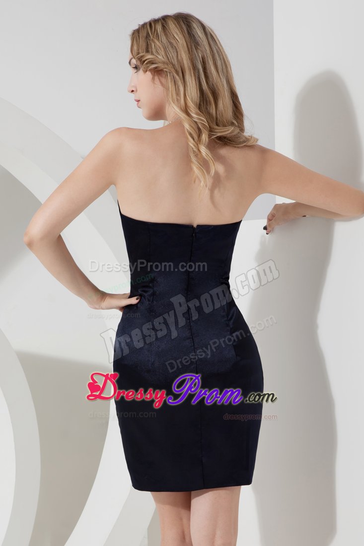 Sweetheart Rhinestones Short Black Mini Dress for Prom Queen