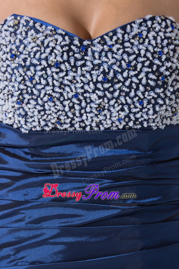 Beaded Sweetheart Mini Prom Dress with Ruching and Handle Flowers