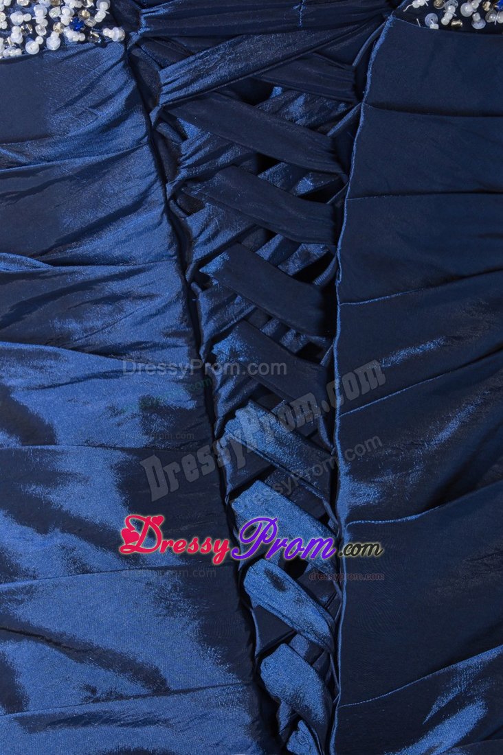 Beaded Sweetheart Mini Prom Dress with Ruching and Handle Flowers