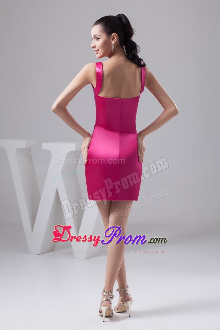 Beading and Lace Accent Prom Cocktail Dress in Hot Pink in NC