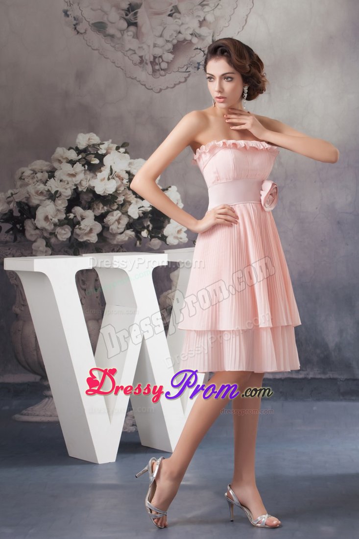 Flounced and Pleated Prom Evening Dress with handle Flower in OH