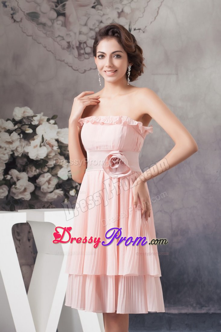 Flounced and Pleated Prom Evening Dress with handle Flower in OH