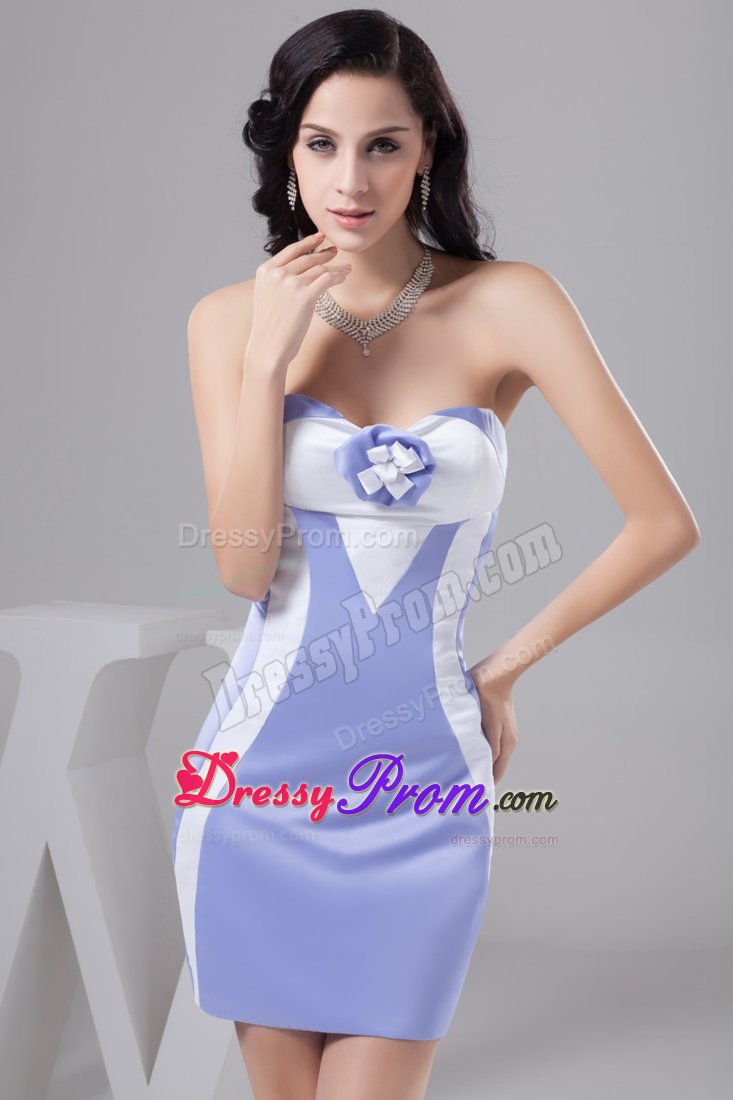 Affordable Flowers Mini Prom Dress in Lilac And White Patterns