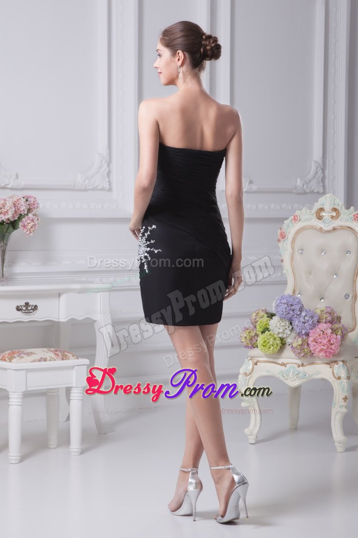 Plus Size Strapless Mini-length Ruched Prom Little Black Dresses