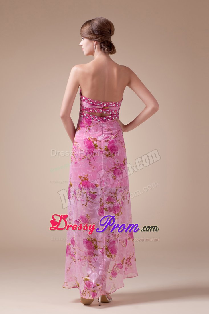 Printing Sweetheart High-low Prom Dress With Beading in Kansas