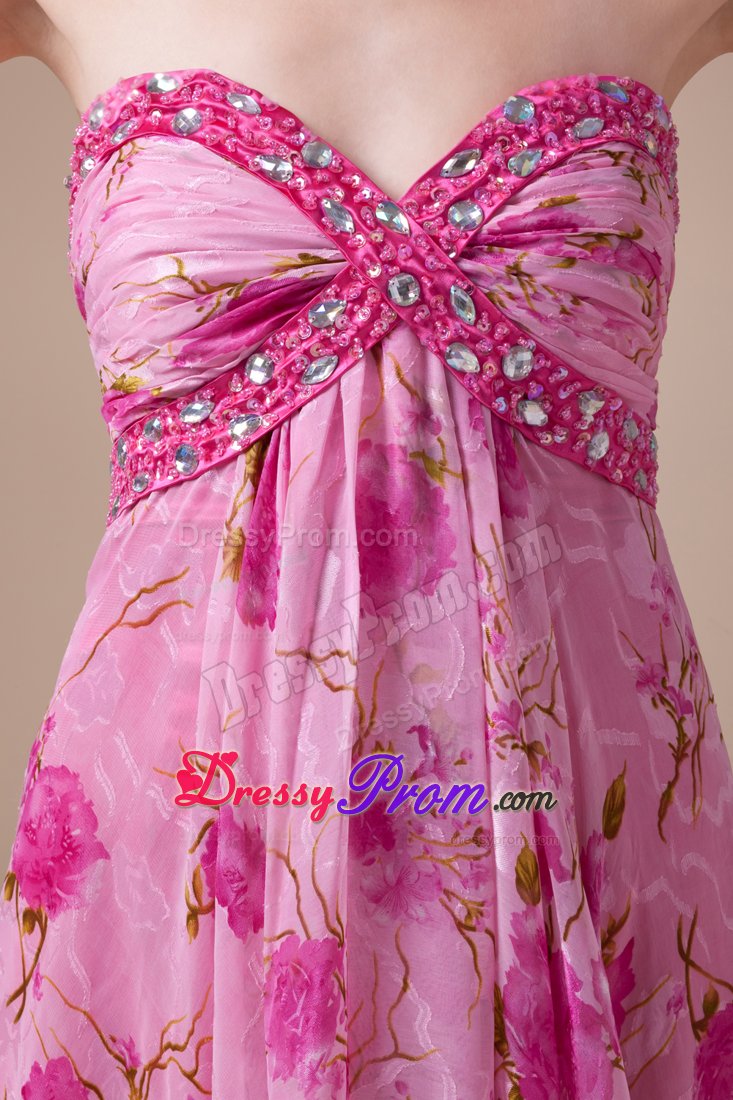 Printing Sweetheart High-low Prom Dress With Beading in Kansas