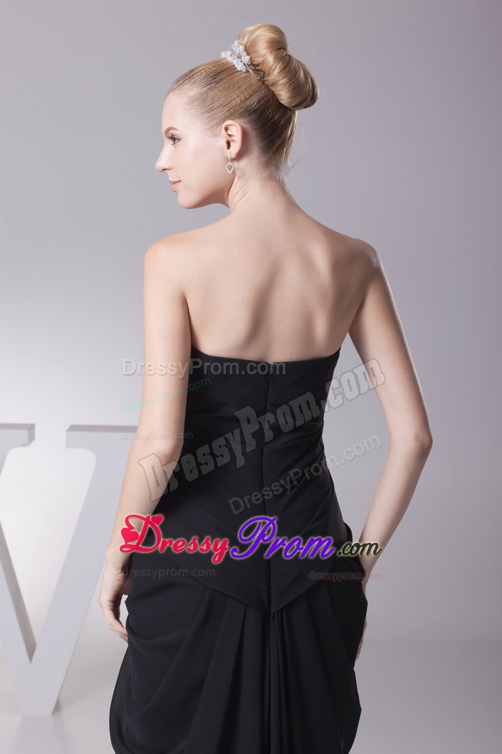 Black Column Ruching Prom Formal Dress Accent for Draping Fabric