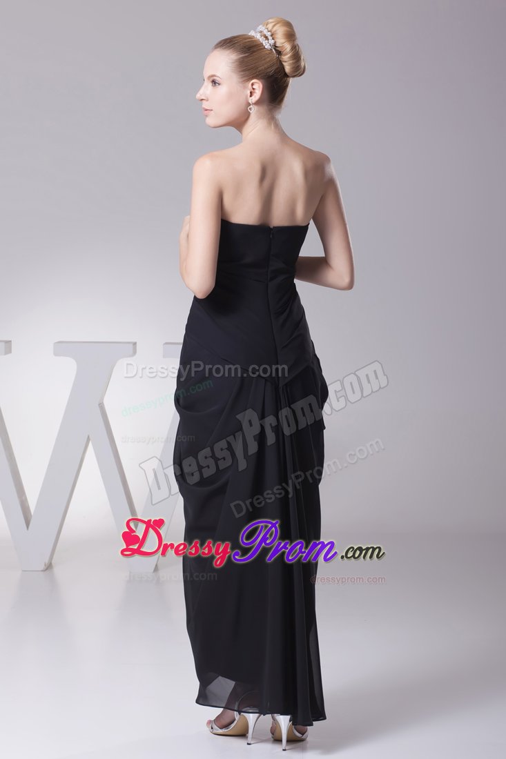 Black Column Ruching Prom Formal Dress Accent for Draping Fabric