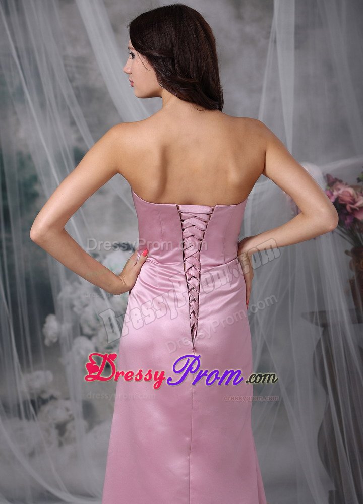 Lace-up Strapless Prom Evening Dresses Appliques Floor-length Taffeta