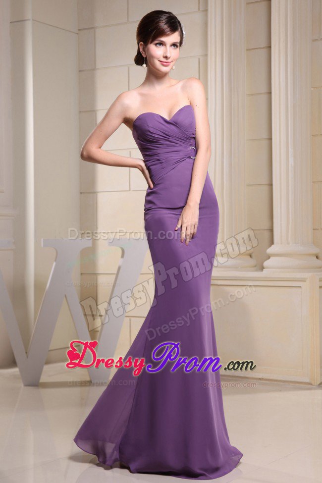 Zipper-up Chiffon Dress for Prom Princess Ruched Sweetheart in 2013