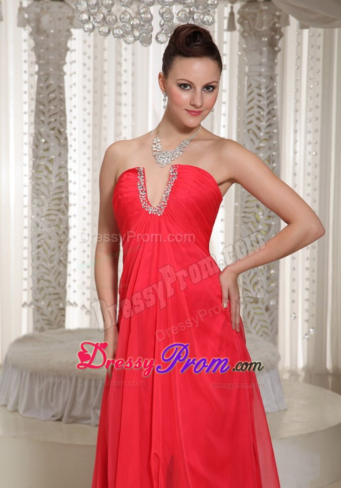 Foz Do Iguacu Chiffon Prom Gown Dress Strapless with Side Zipper