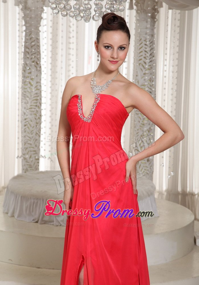 Foz Do Iguacu Chiffon Prom Gown Dress Strapless with Side Zipper