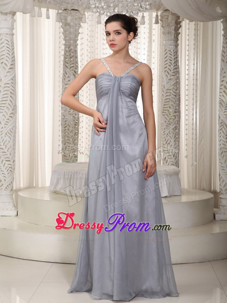 Modest Beaded Straps Taffeta Prom Dress Floor-length in Sao Vicente