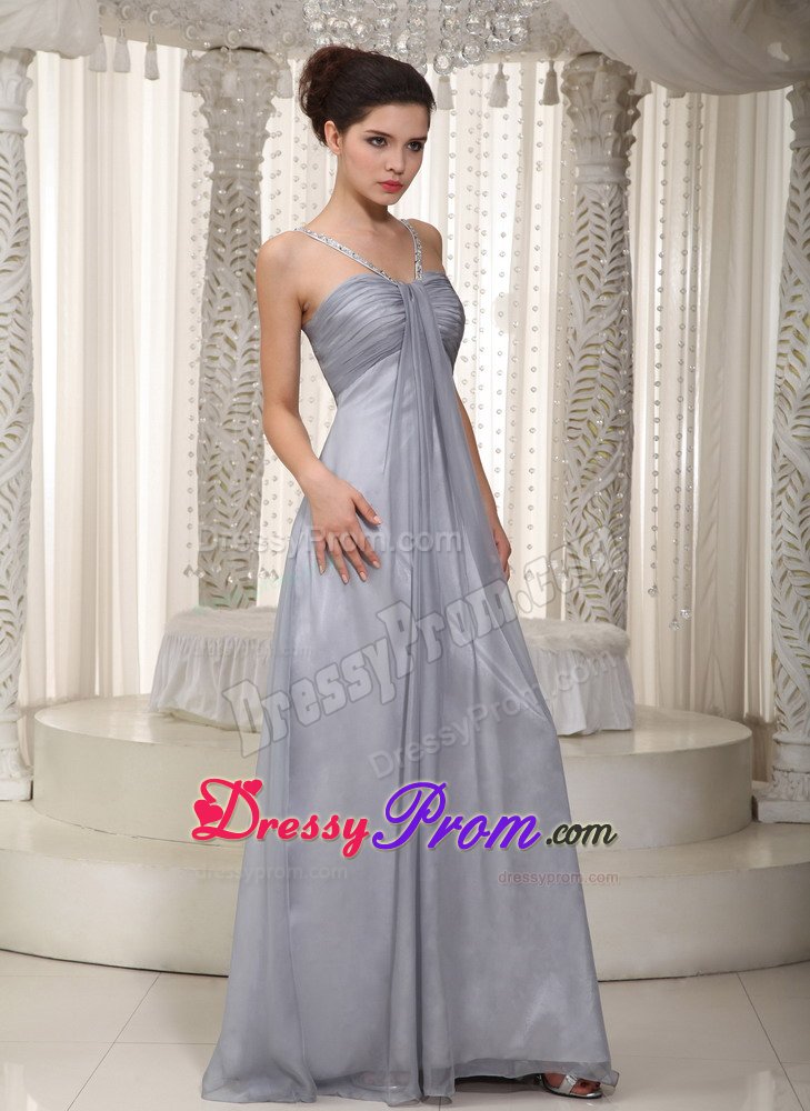 Modest Beaded Straps Taffeta Prom Dress Floor-length in Sao Vicente