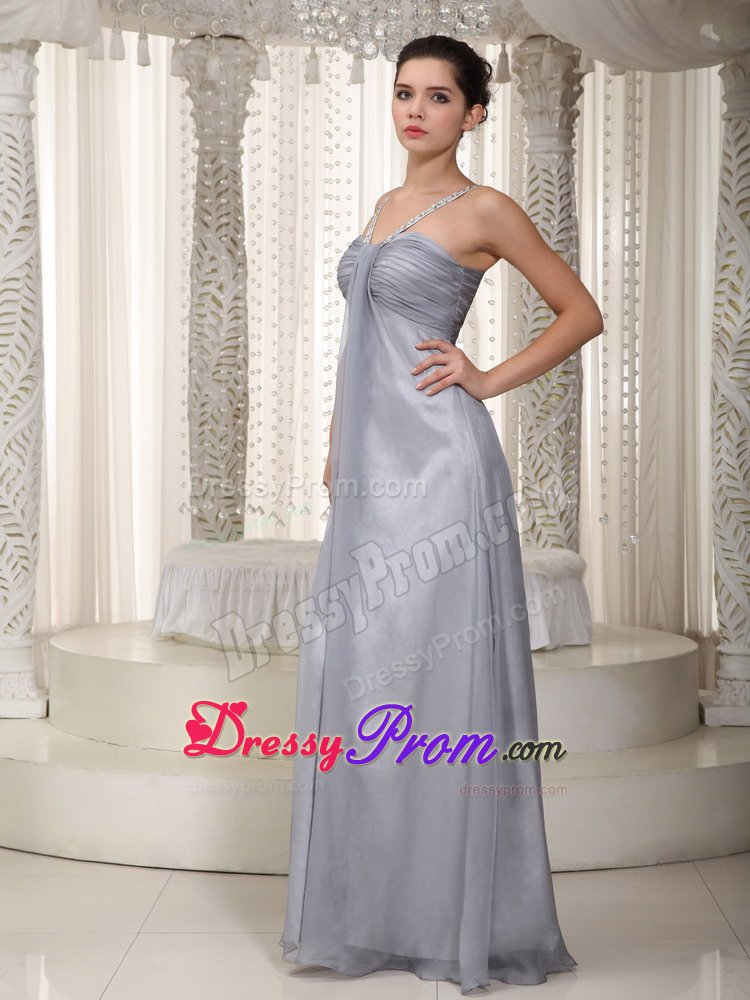 Modest Beaded Straps Taffeta Prom Dress Floor-length in Sao Vicente