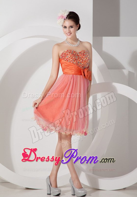 Tasty Organza Junior Prom Sweetheart Beading Mini-length for Caucaia