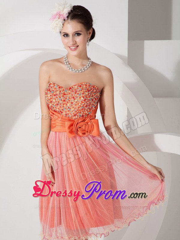 Tasty Organza Junior Prom Sweetheart Beading Mini-length for Caucaia