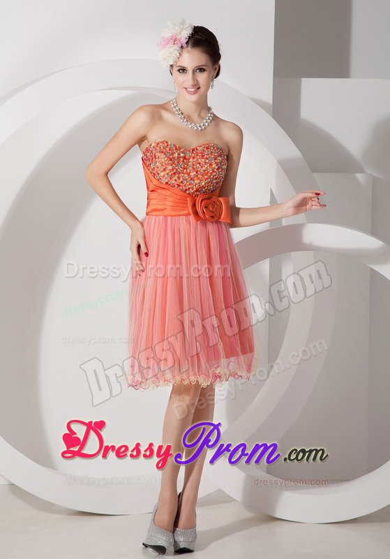 Tasty Organza Junior Prom Sweetheart Beading Mini-length for Caucaia