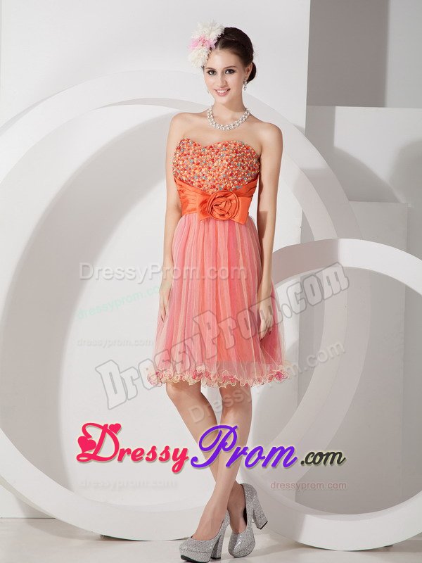 Tasty Organza Junior Prom Sweetheart Beading Mini-length for Caucaia