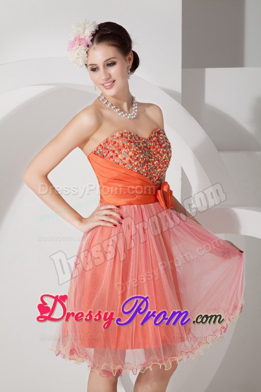 Tasty Organza Junior Prom Sweetheart Beading Mini-length for Caucaia