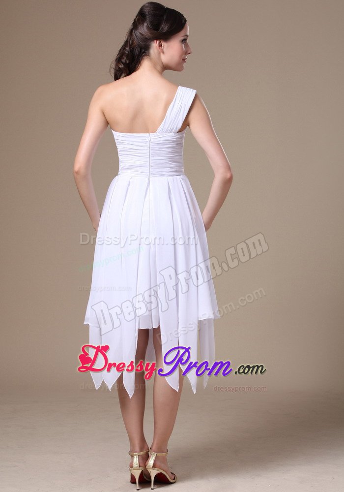 up-To-Date One Shoulder Prom Party Dresses Asymmetrical Appliques
