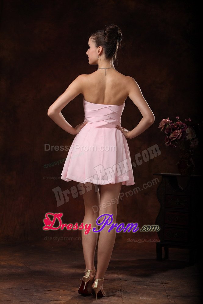 the Brand New Style Mini-length Pink Dress for Prom Queen Strapless