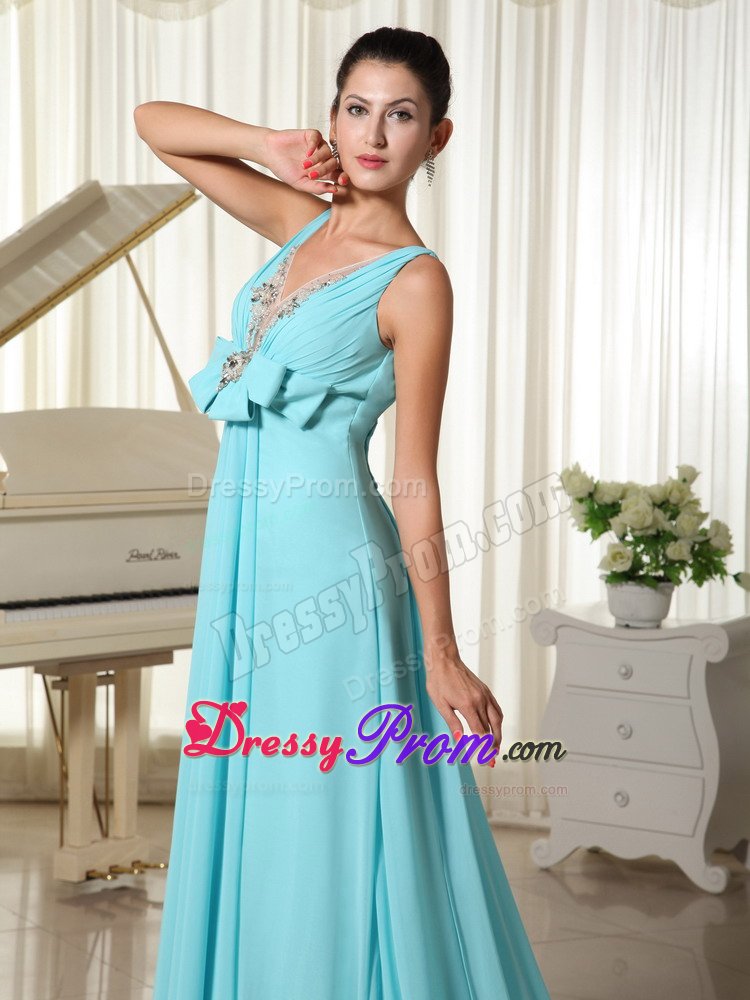 Sleeveless Plunging Neckline Prom Cocktail Dress Beading Court Train