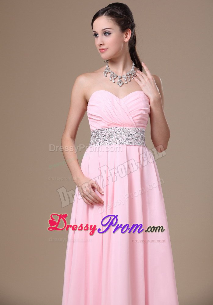 Perfect Sweetheart Prom Party Dresses Beaded Sash Chiffon for Bauru