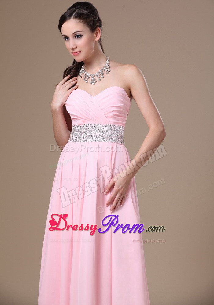 Perfect Sweetheart Prom Party Dresses Beaded Sash Chiffon for Bauru
