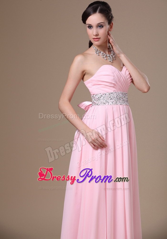 Perfect Sweetheart Prom Party Dresses Beaded Sash Chiffon for Bauru