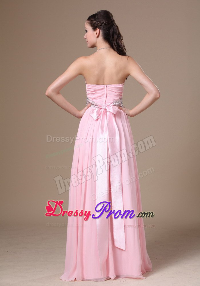 Perfect Sweetheart Prom Party Dresses Beaded Sash Chiffon for Bauru