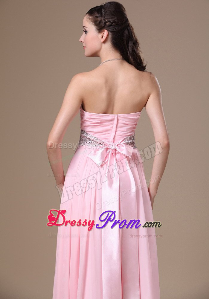 Perfect Sweetheart Prom Party Dresses Beaded Sash Chiffon for Bauru