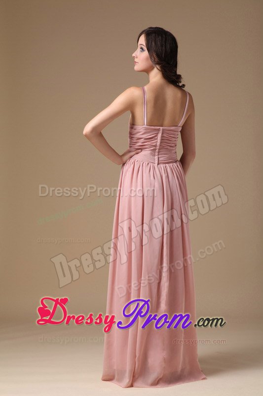 Impressive v-Neck Strapless Prom Celebrity Dress Ruches Floor-length